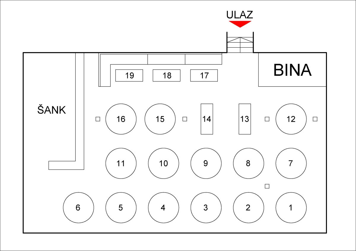 Mapa sedenja - Klub Time Out Nova godina